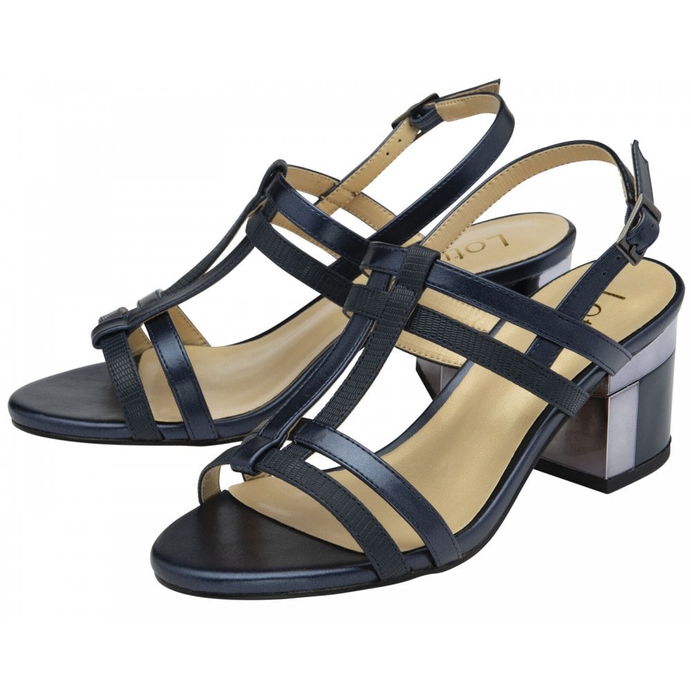 Lotus Mirella Navy Heeled Sandals