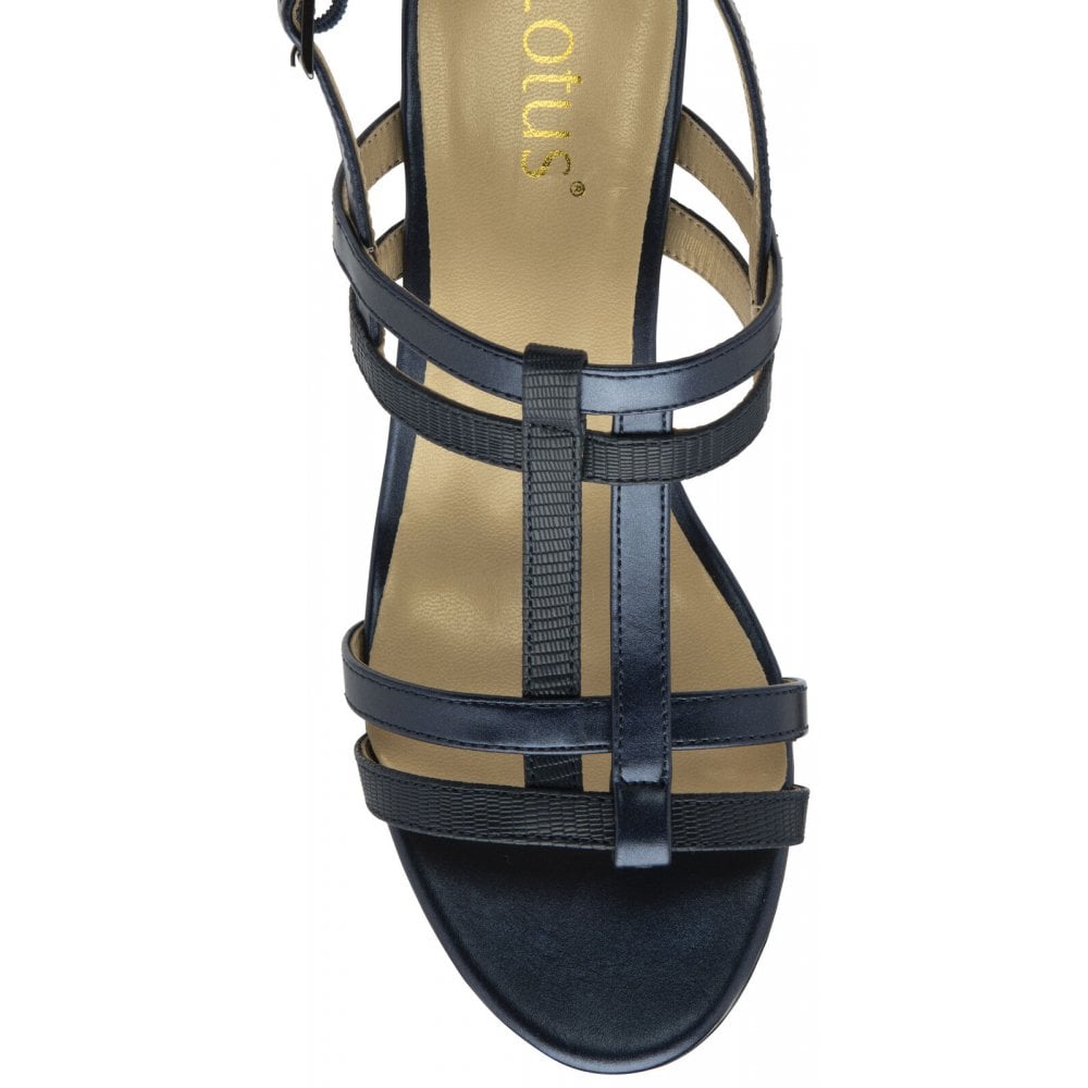 Lotus Mirella Navy Heeled Sandals