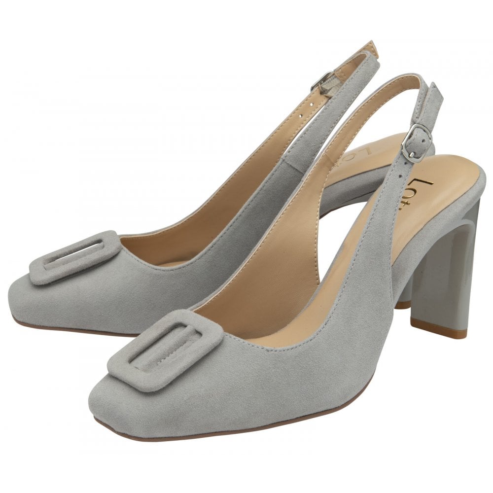 Lotus Luciana Grey Slingback Court Shoes