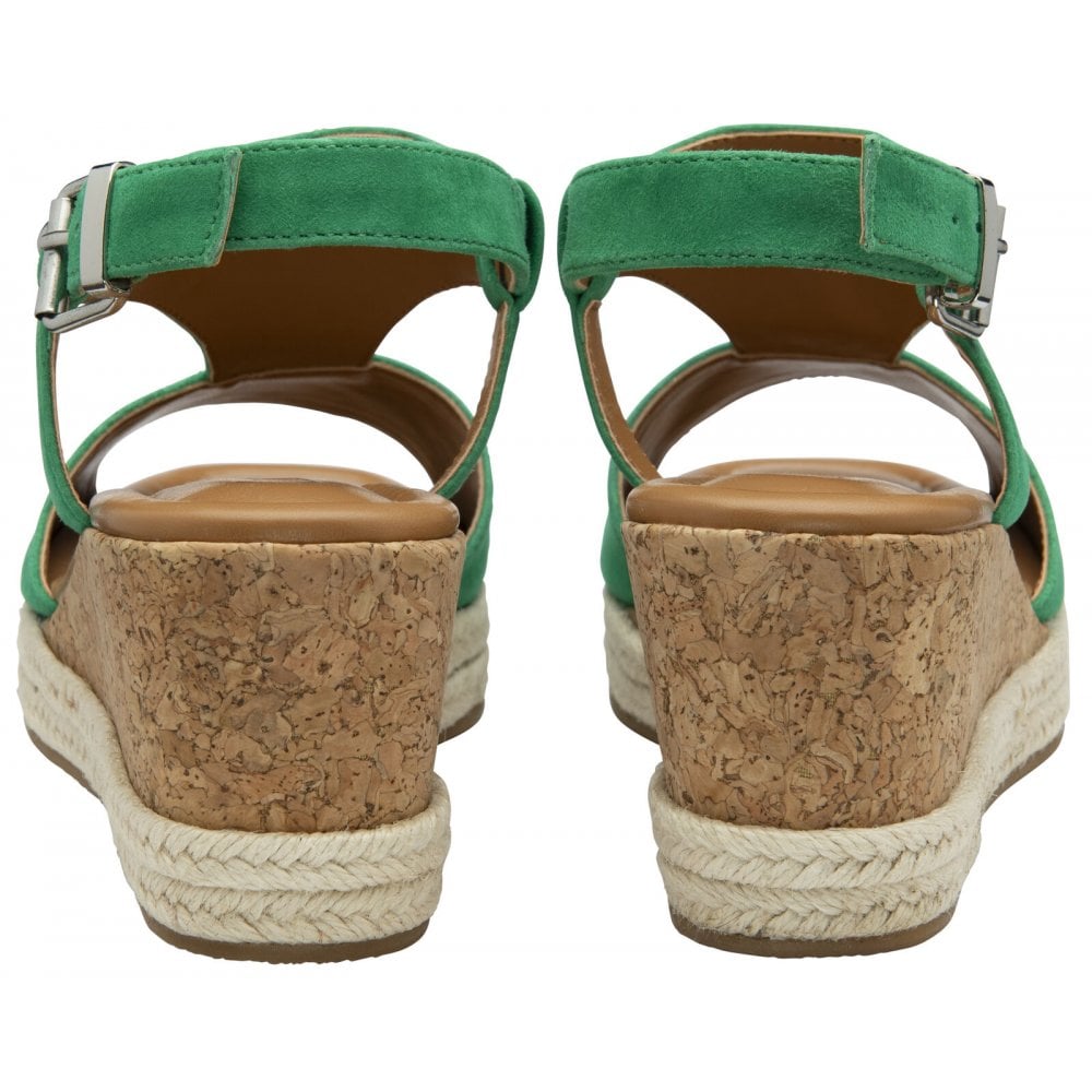 Lotus Madalene Green Wedge Sandals