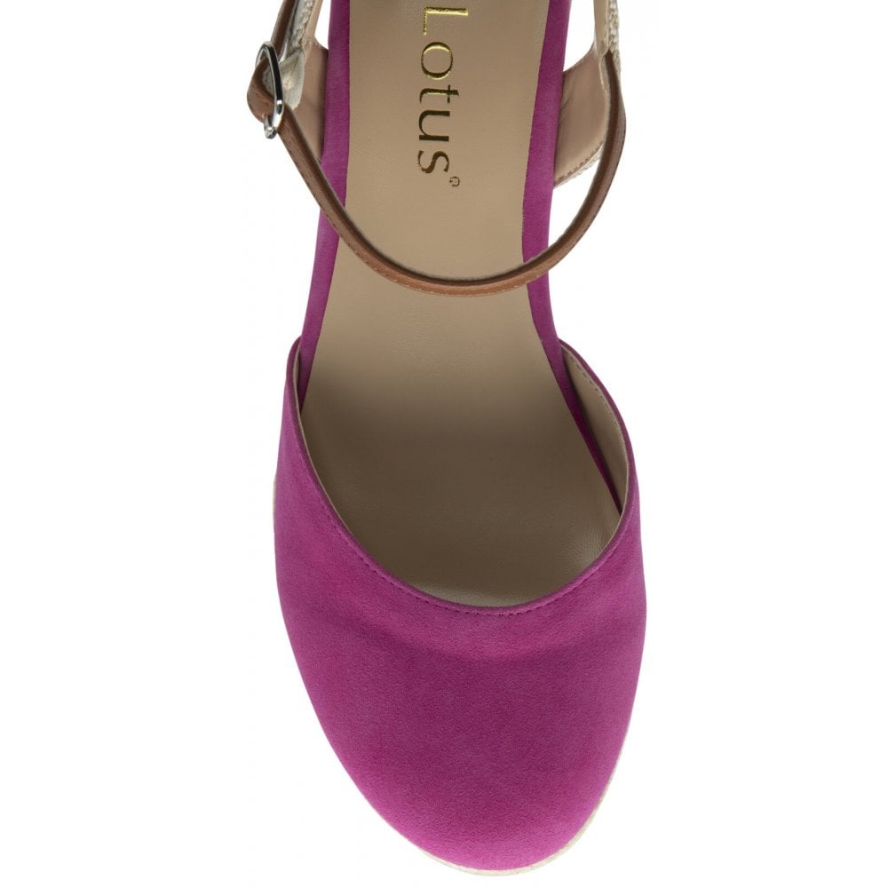 Lotus Mariah Pink Espadrille Wedge Shoes