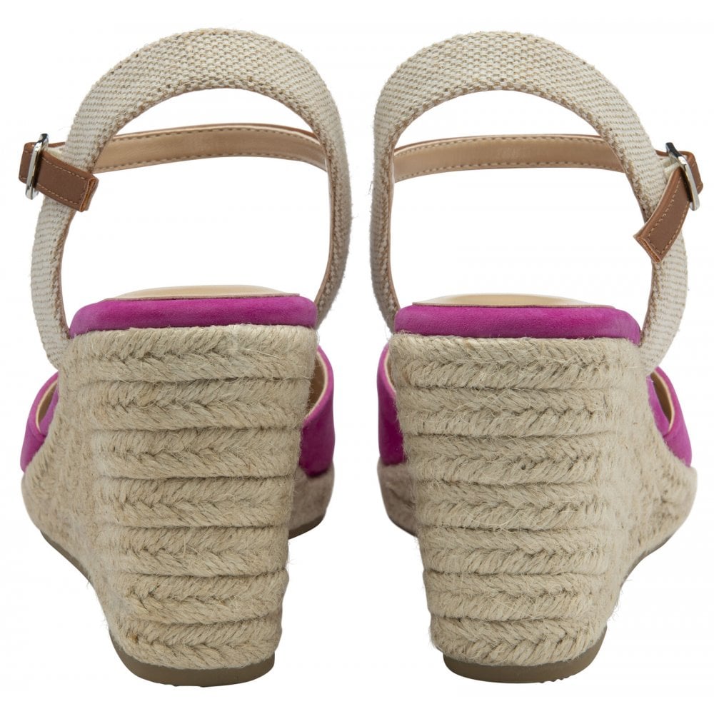 Lotus Mariah Pink Espadrille Wedge Shoes