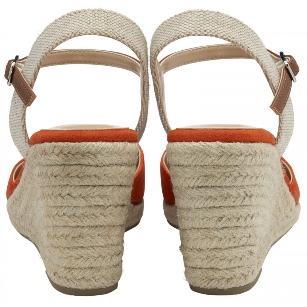 Lotus Mariah Orange Espadrille Wedge Shoes