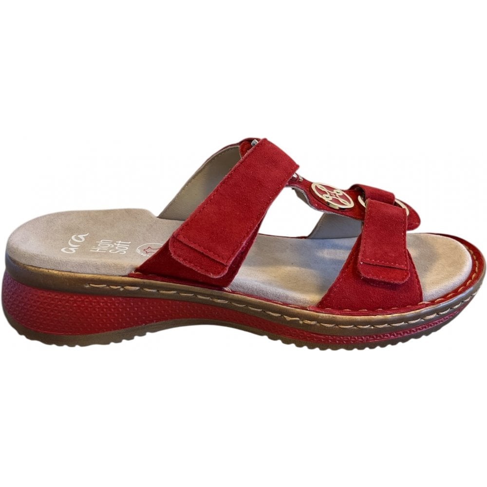 Ara Hawai Red Suede Mules