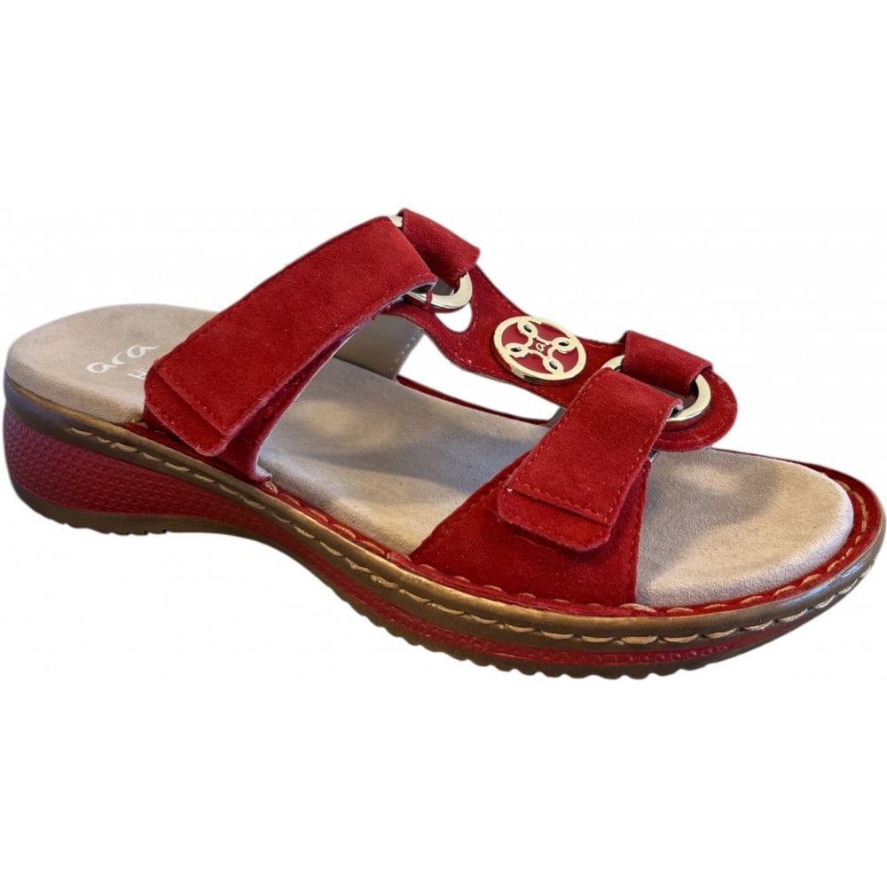 Ara Hawai Red Suede Mules