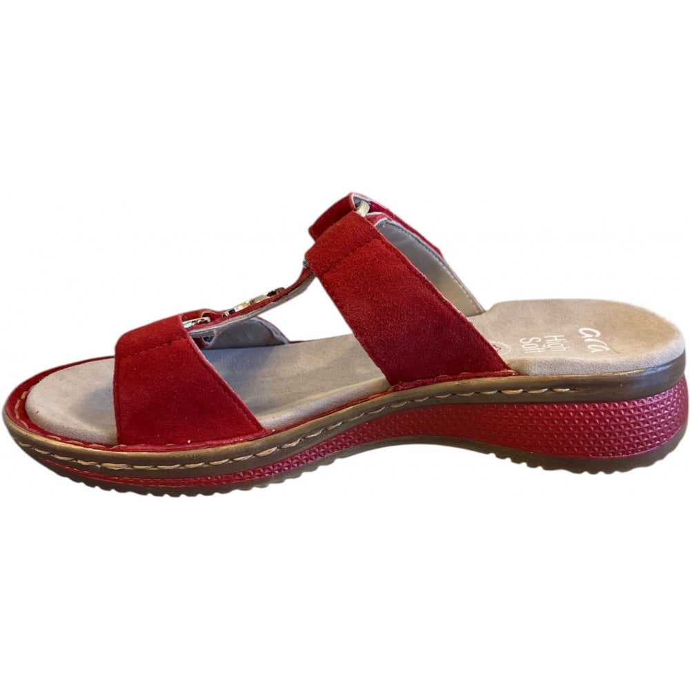 Ara Hawai Red Suede Mules