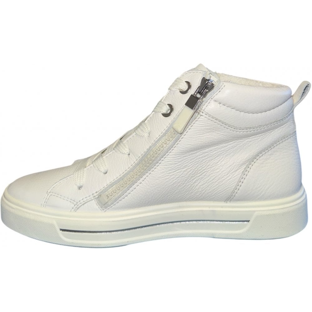 Ara Courtyard Cream Hi-Top Trainers