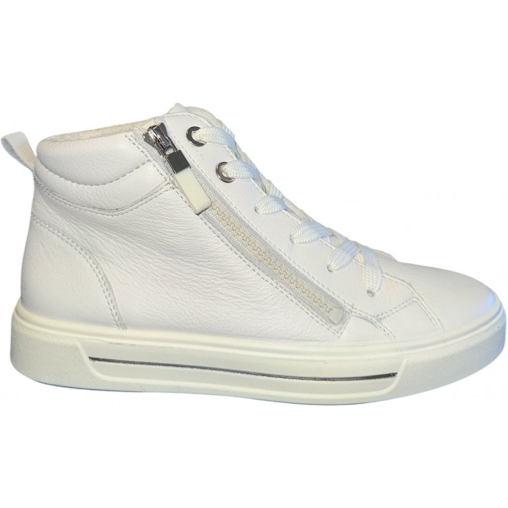 Ara Courtyard Cream Hi-Top Trainers