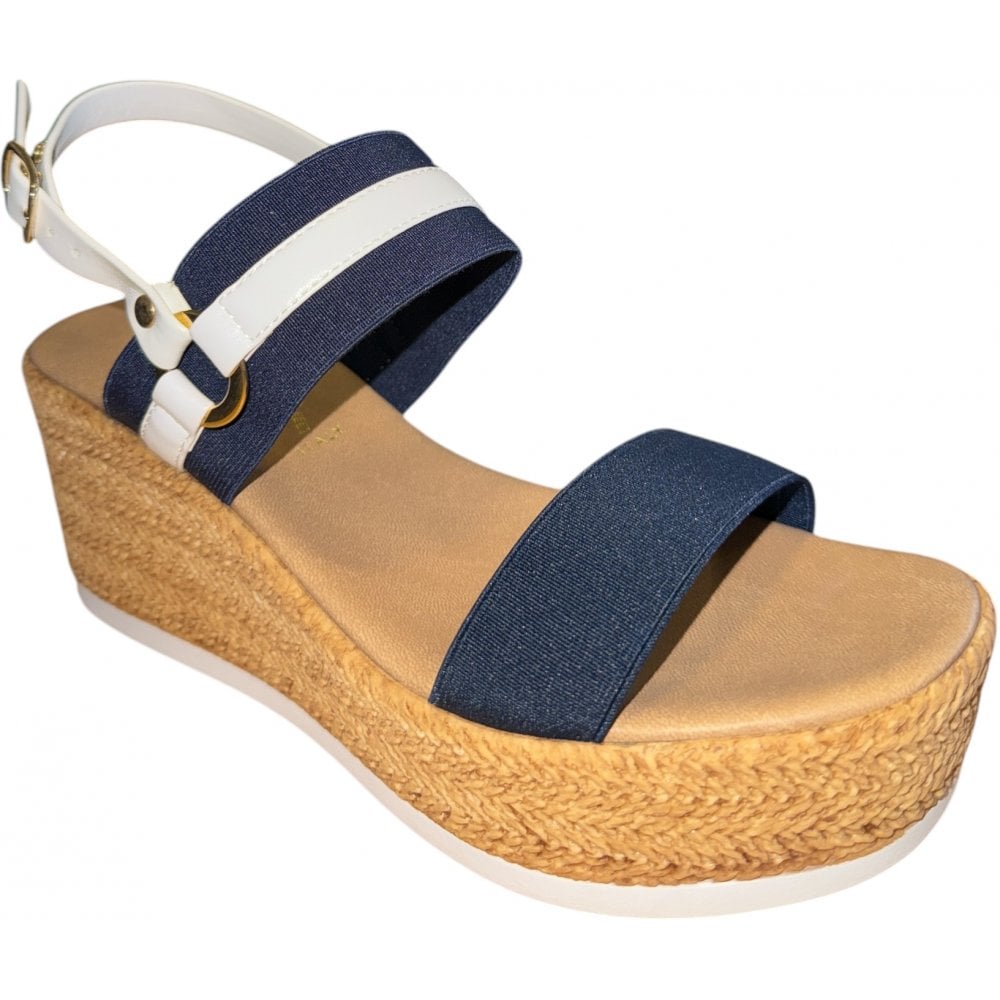 Lotus Lilliana Navy Wedge Sandals