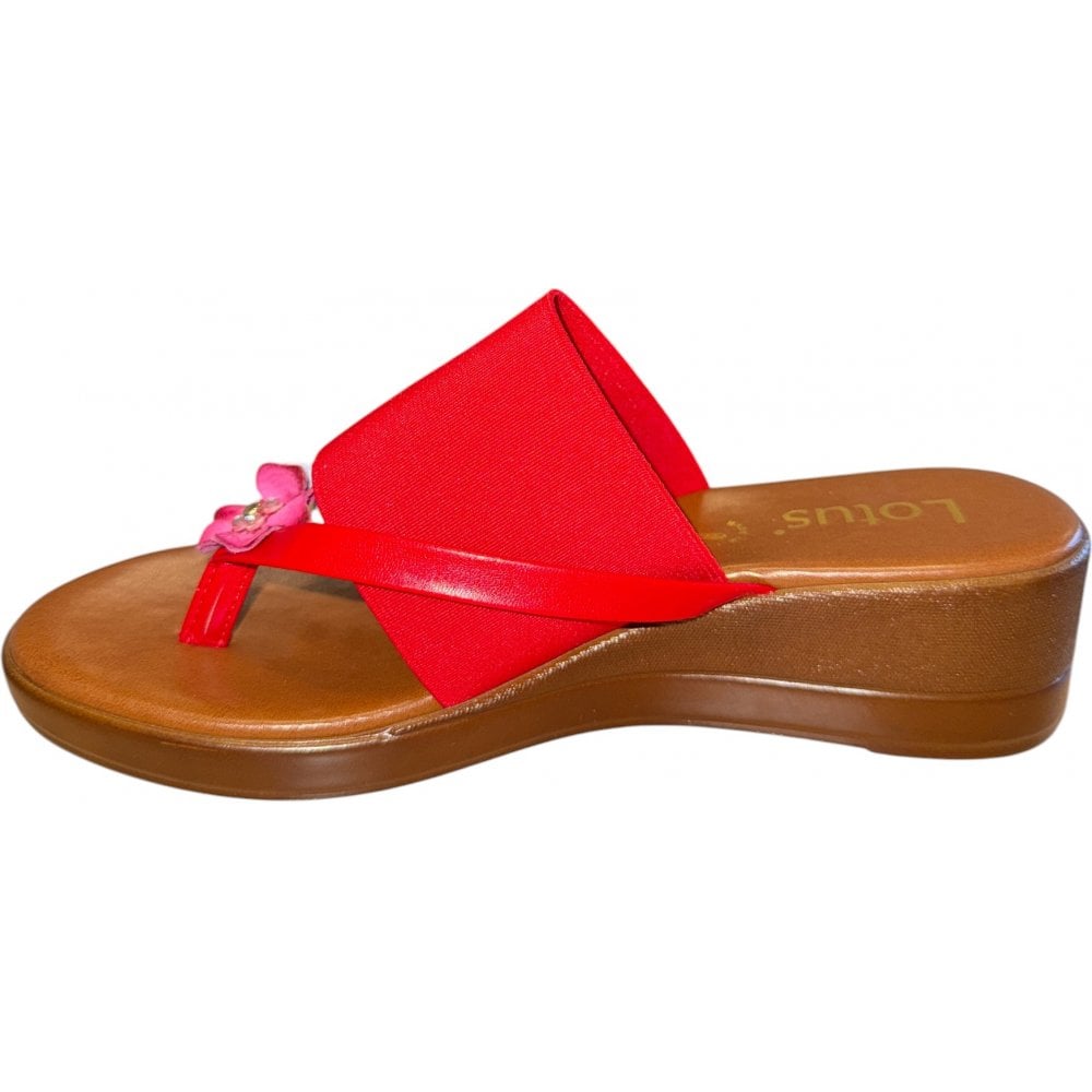 Lotus Carlotta Red Toe-Post Sandals