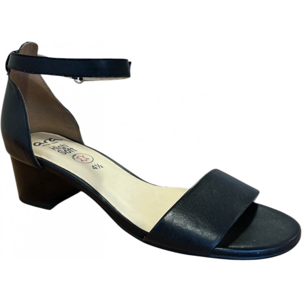 Ara Prato Black Leather Closed Heel Sandals