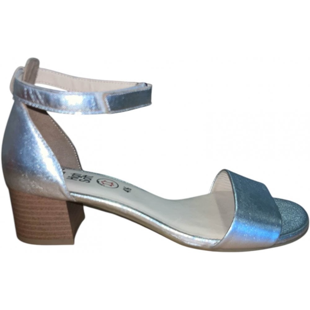 Ara Prato Silver Leather Closed Heel Sandals