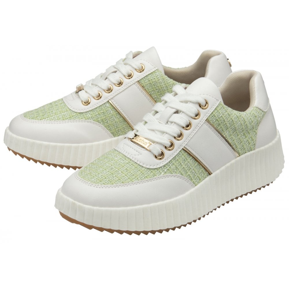 Lotus Adira White and Green Trainers