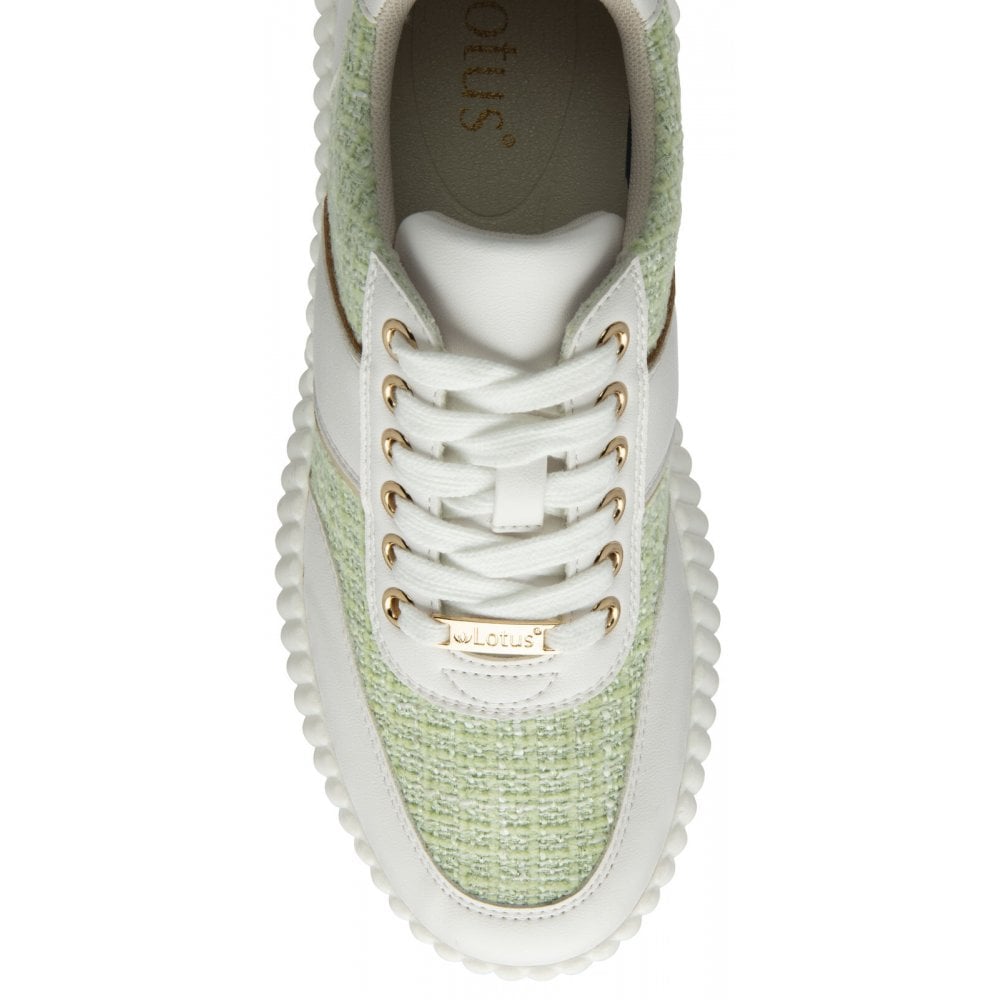 Lotus Adira White and Green Trainers
