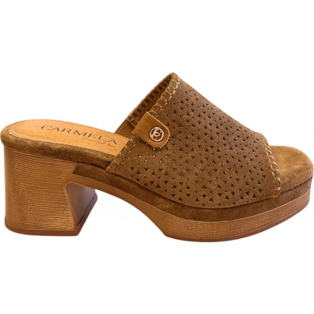 Carmela Tan Suede Heeled Mules 162221