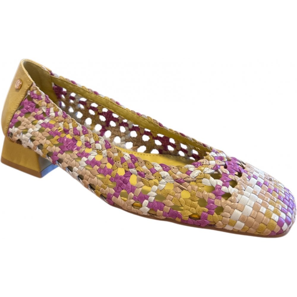 Carmela Yellow Leather Ballerina Pumps 162186