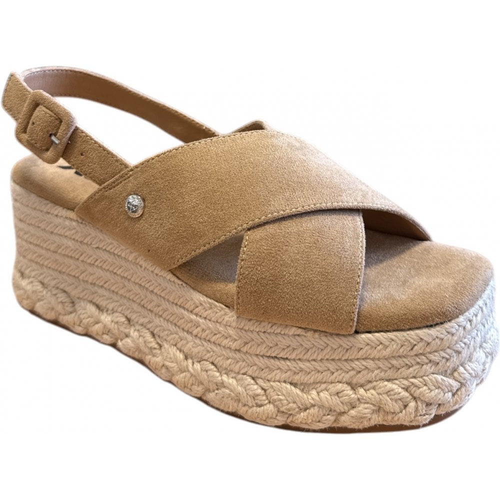 Xti Taupe Flatform Espadrille Sandals 144005