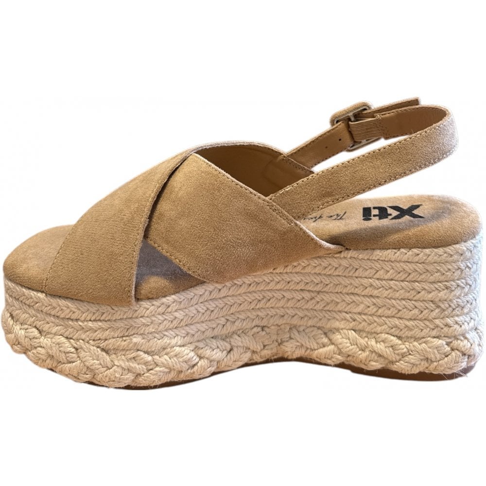 Xti Taupe Flatform Espadrille Sandals 144005