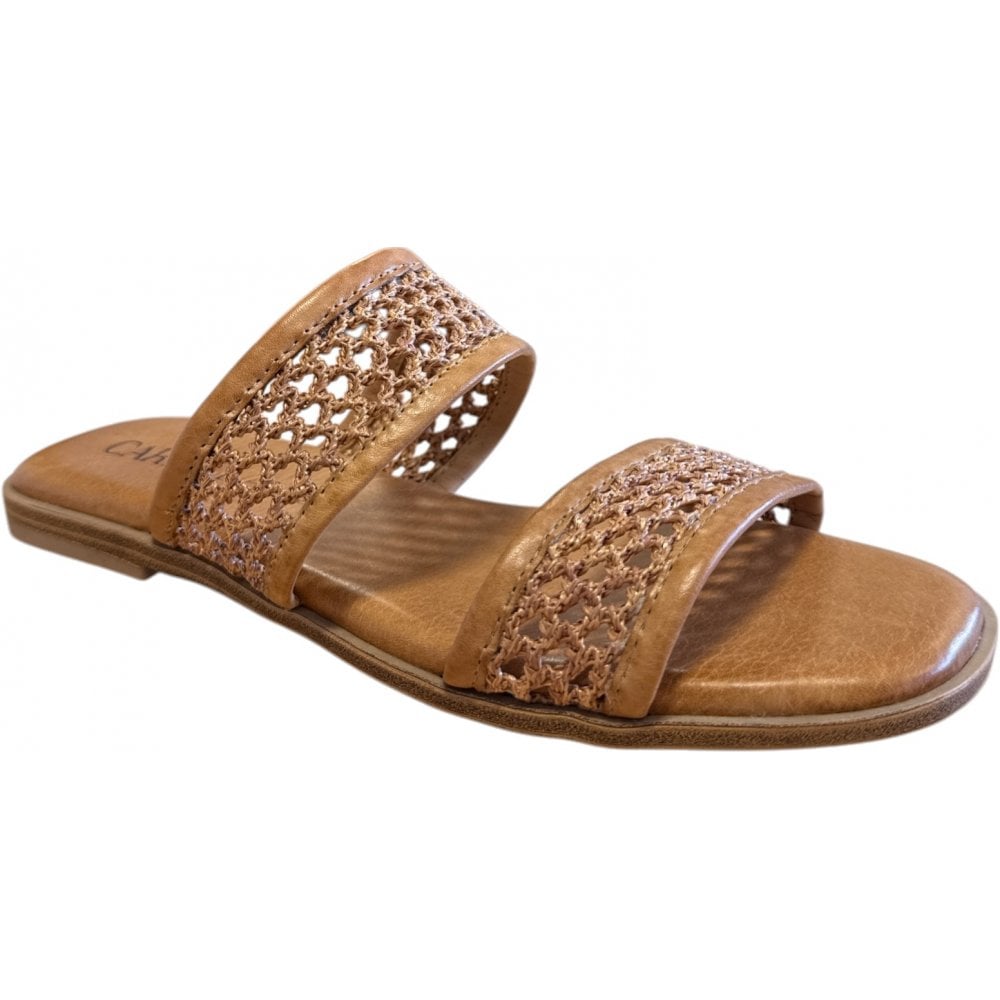 Carmela Tan Leather Mule Sandals 162408