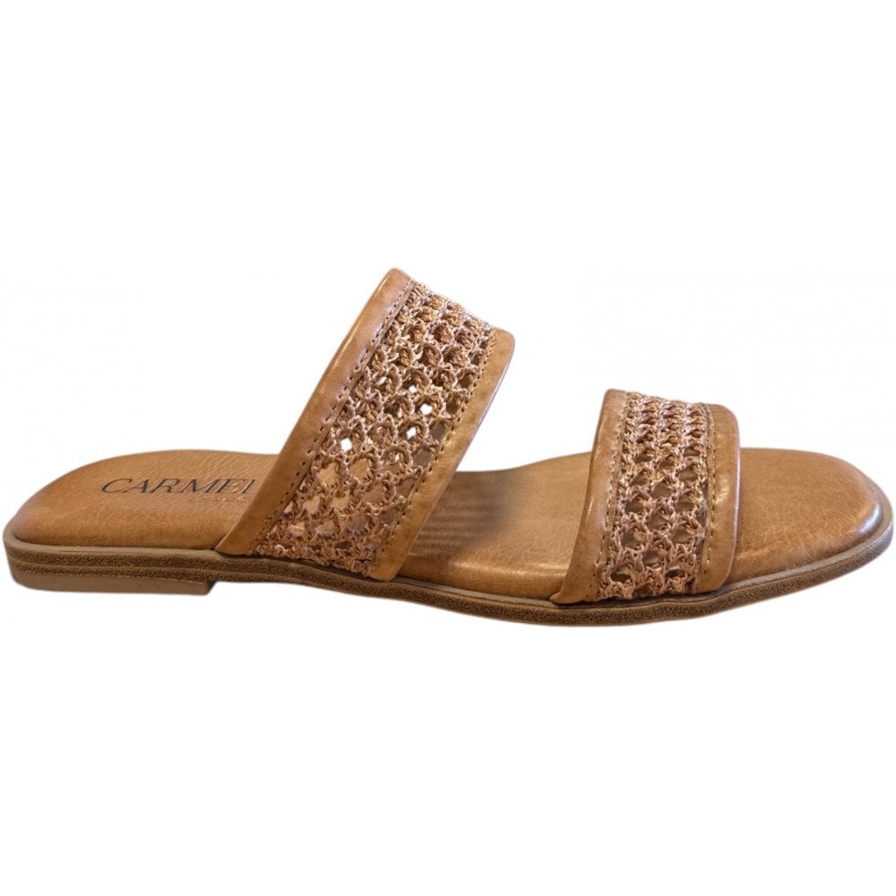 Carmela Tan Leather Mule Sandals 162408