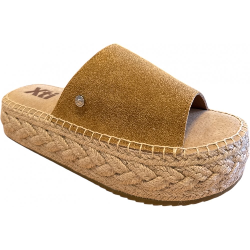 Xti Tan Flatform Espadrille Sandals 143639