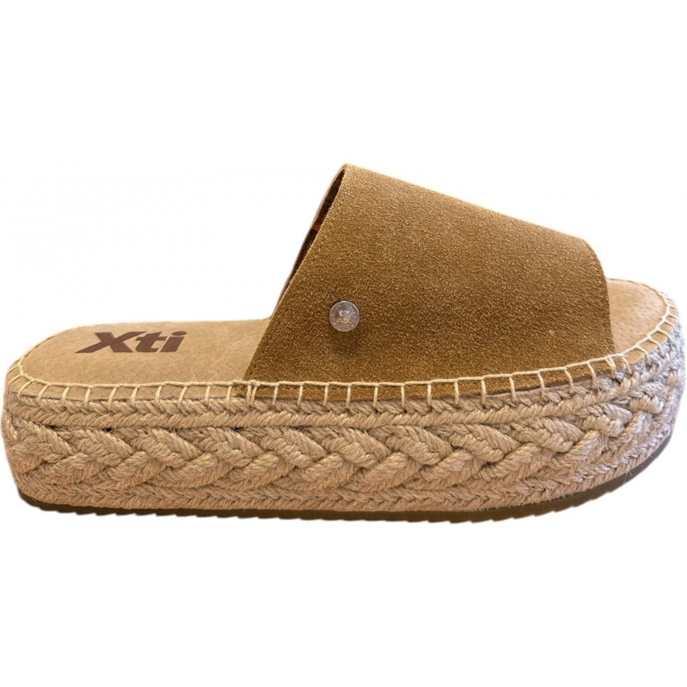 Xti Tan Flatform Espadrille Sandals 143639