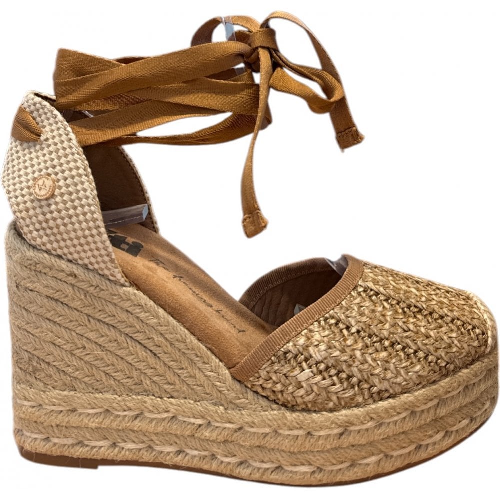 XtiTan Lace-Up Espadrille Wedges 143951
