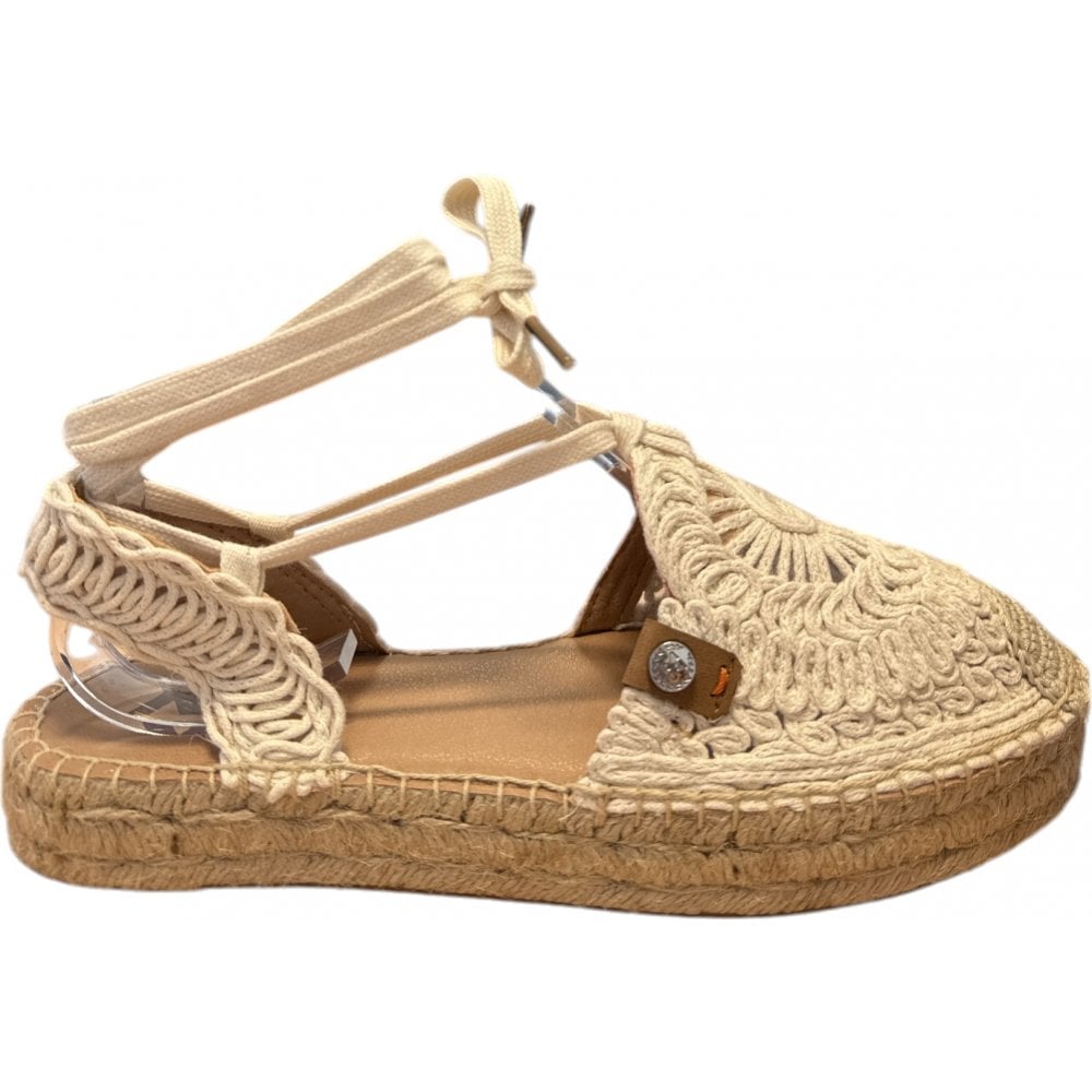 Xti Beige  Flatform Espadrille Sandals 143642