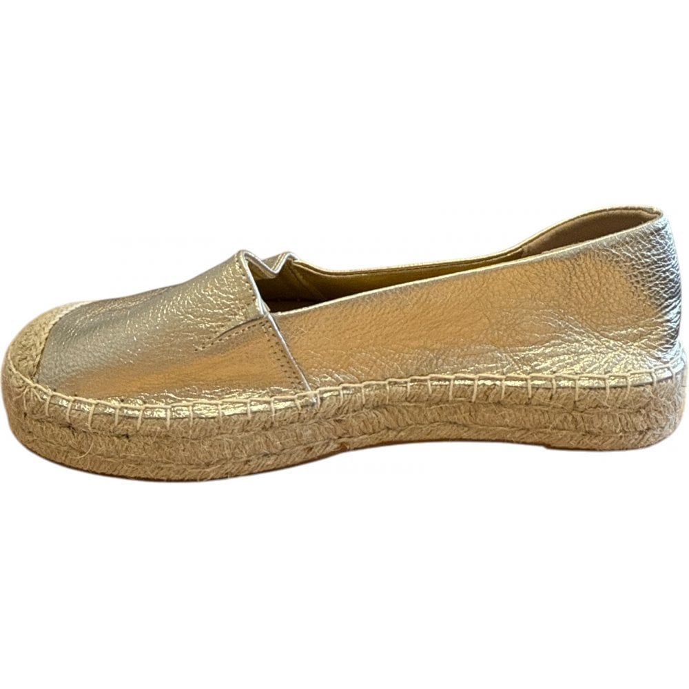 Xti Gold Leather Espadrilles 143637