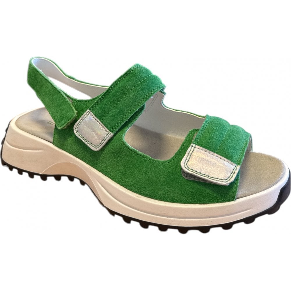 Waldlaufer H-Trixi Green Suede Casual Sandals