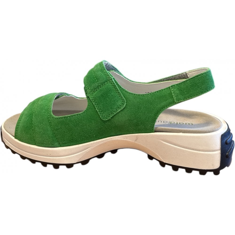 Waldlaufer H-Trixi Green Suede Casual Sandals