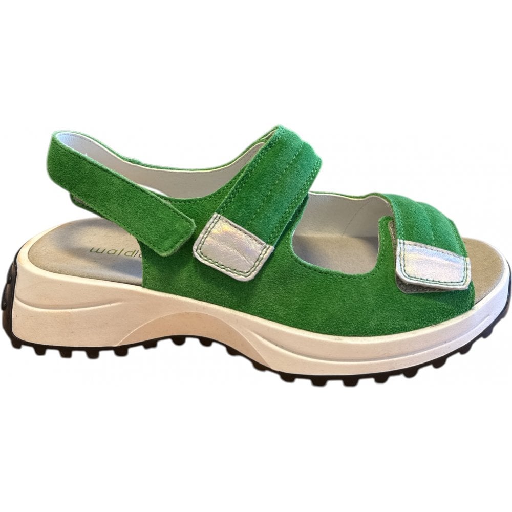 Waldlaufer H-Trixi Green Suede Casual Sandals