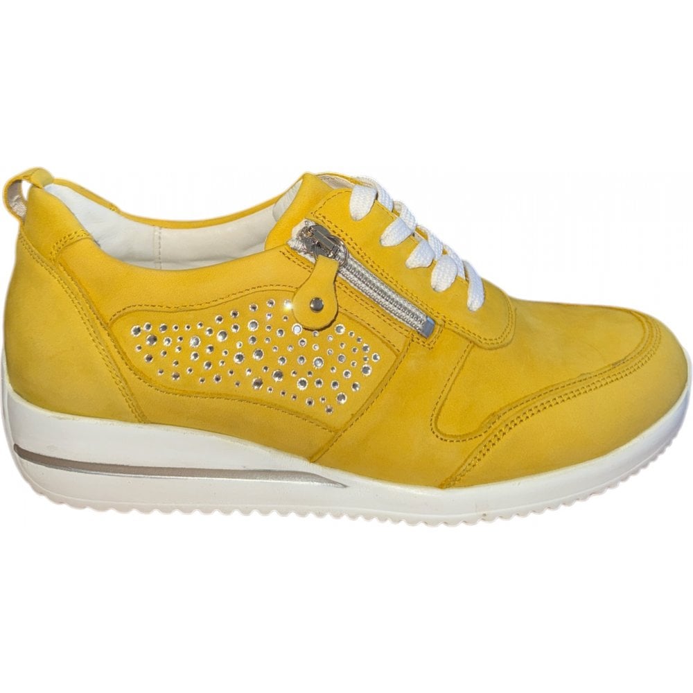 Waldlaufer Himona Yellow Leather Trainers