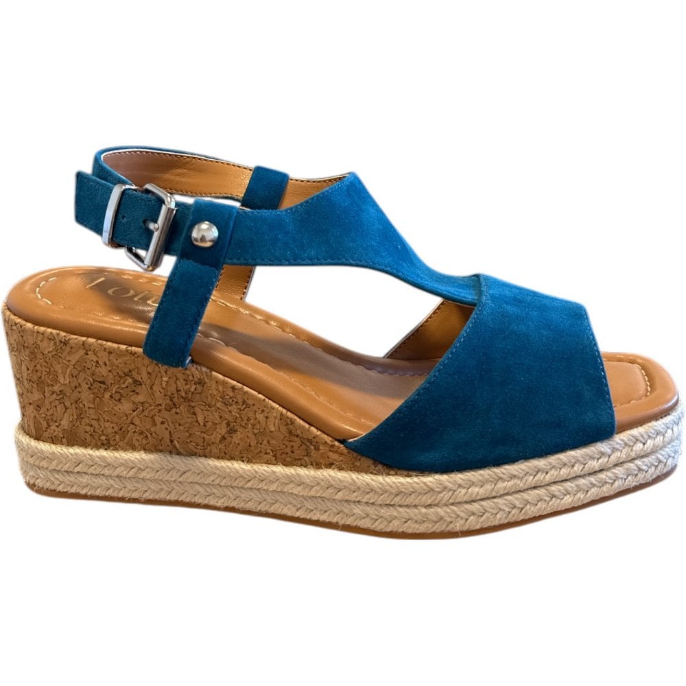 Lotus Madalene Blue Wedge Sandals