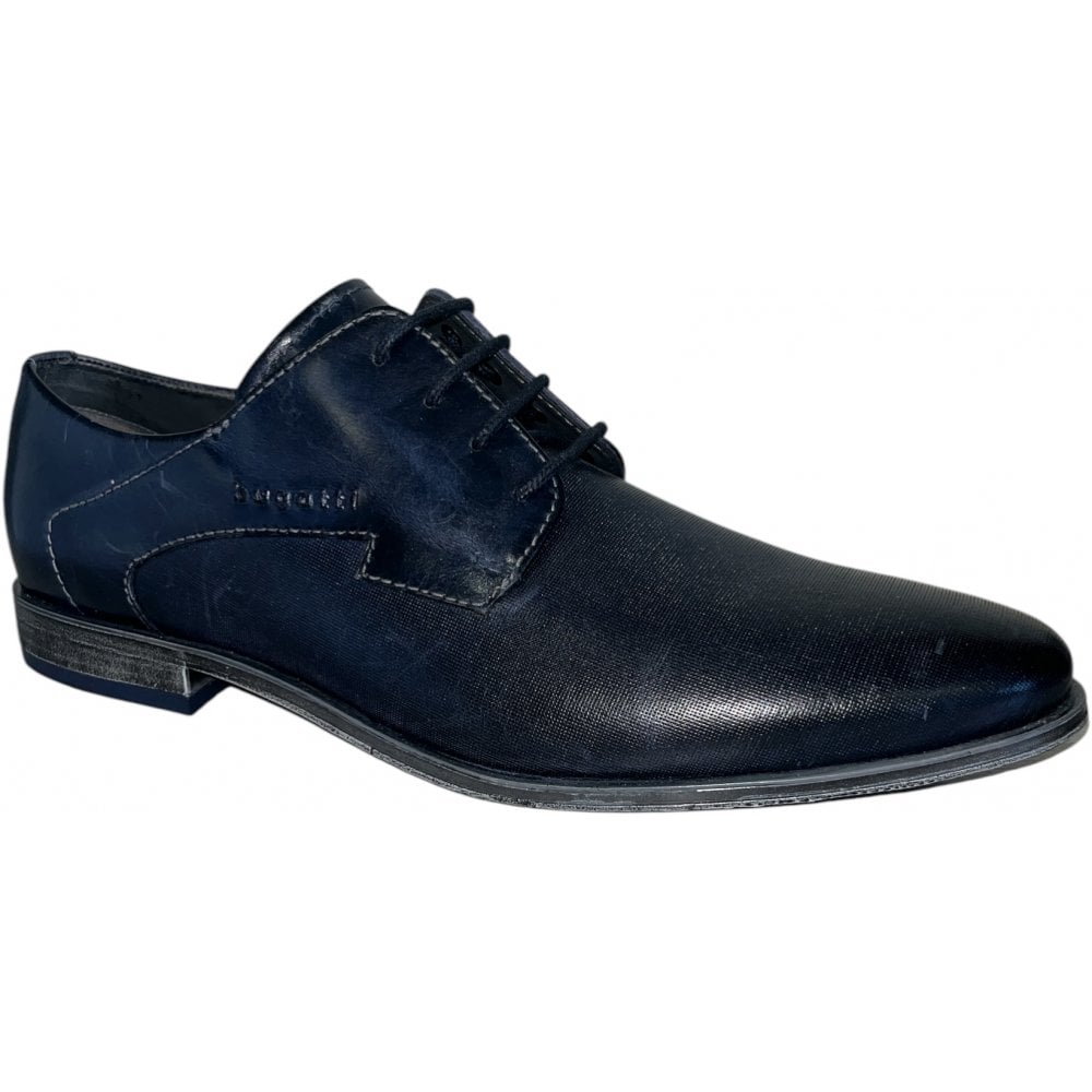 Bugatti Lucas Mens Dark Blue Leather Lace-Up Shoe