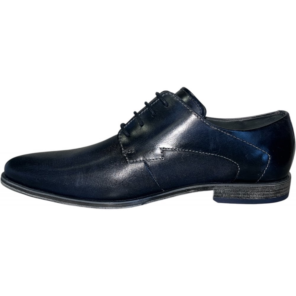 Bugatti Lucas Mens Dark Blue Leather Lace-Up Shoe