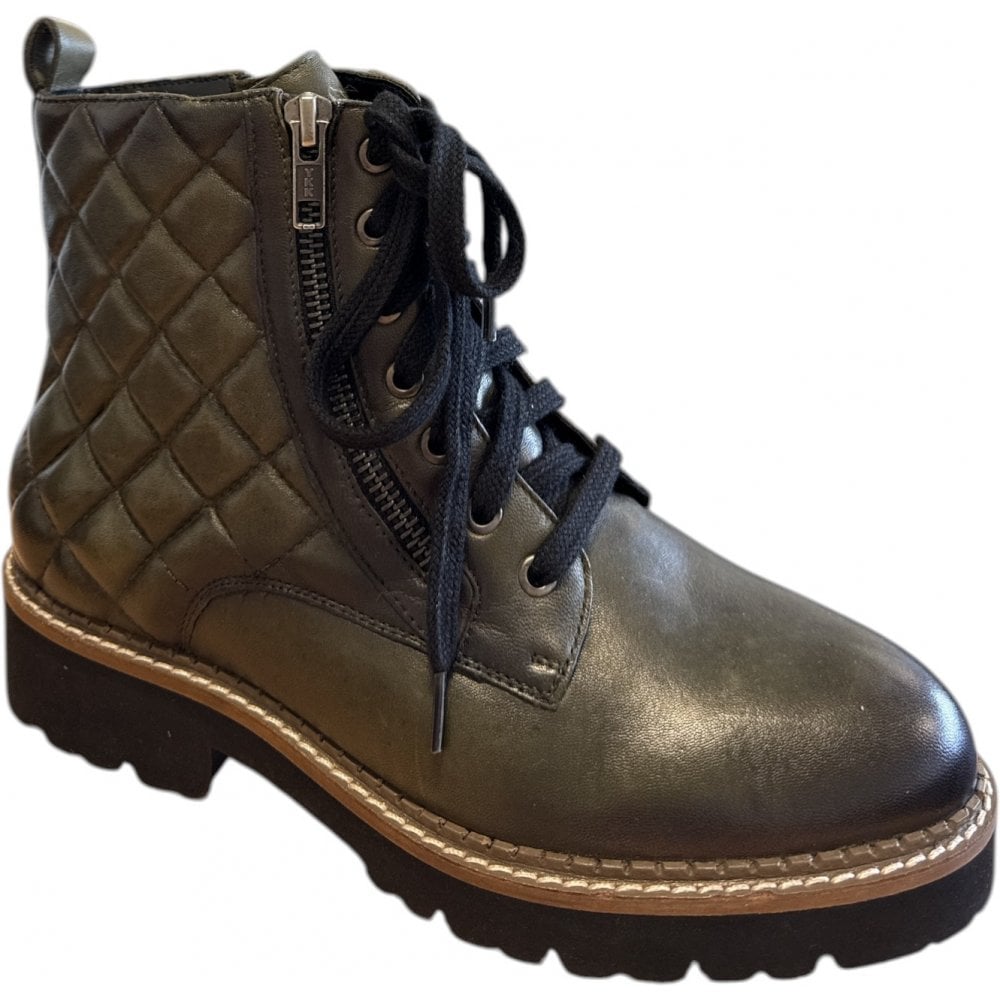 Lotus Jayana Khaki Leather Ankle Boots