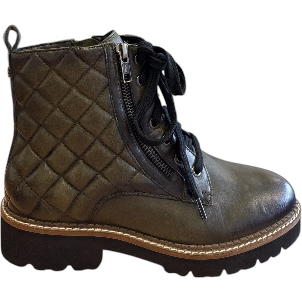 Lotus Jayana Khaki Leather Ankle Boots