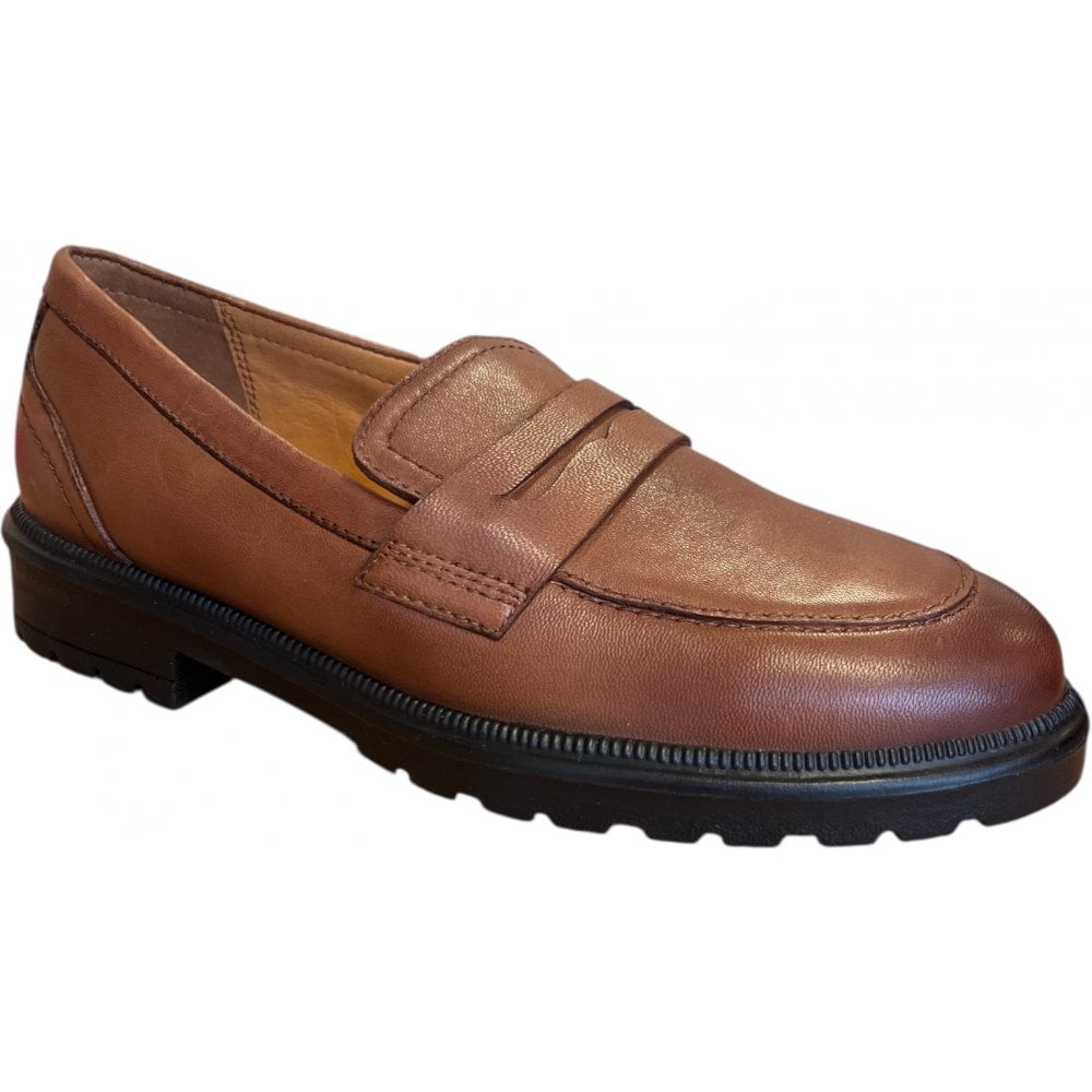 Lotus Coco Tan Leather Loafers