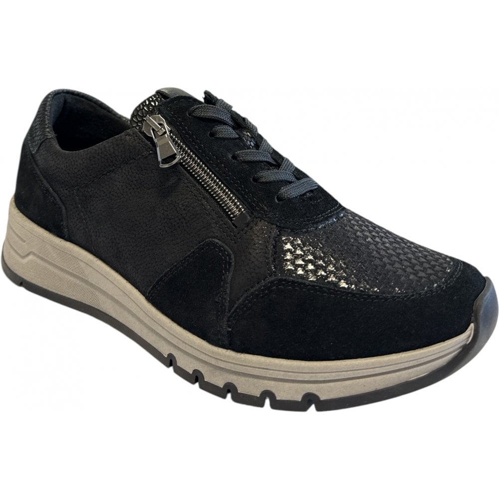 Waldlaufer H-April Black Casual Shoes