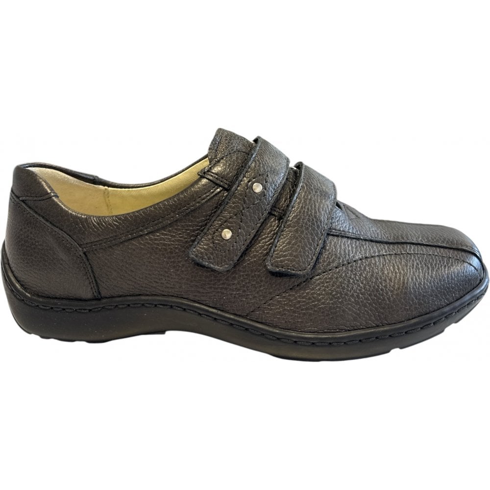 Waldlaufer Henni Gunmetal Leather Casual Shoes