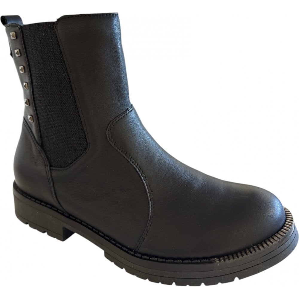 Waldlaufer G-Ravina Black Leather Ankle Boots