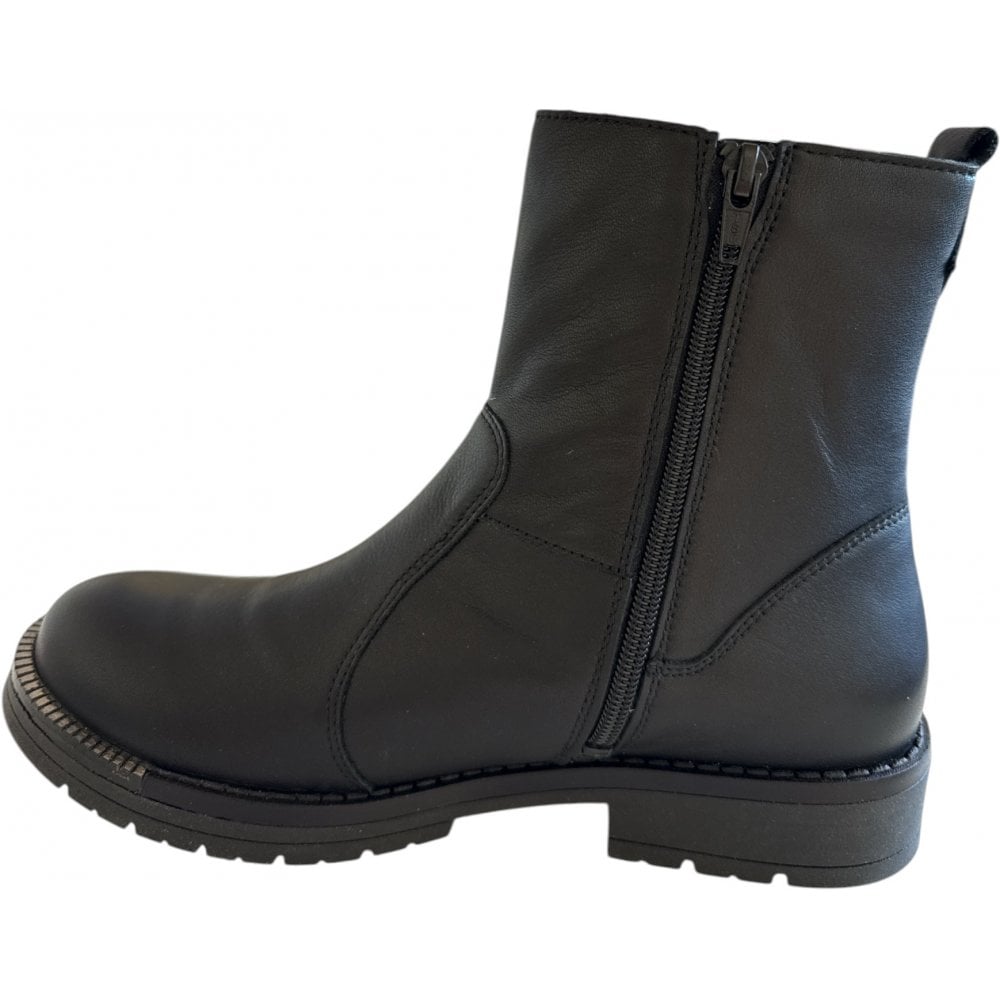 Waldlaufer G-Ravina Black Leather Ankle Boots
