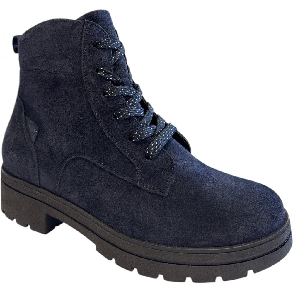 Waldlaufer K-Zoe Navy Suede Lace-Up Boots