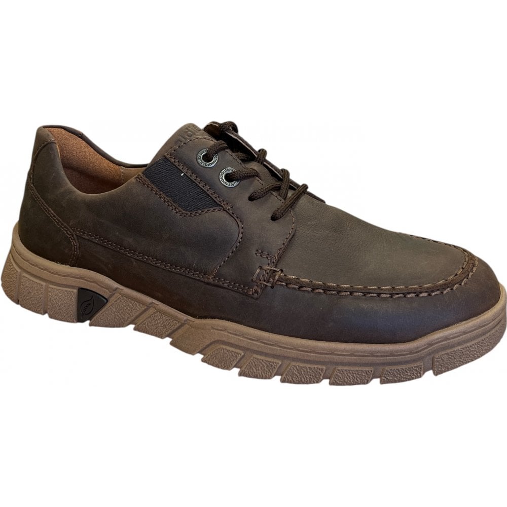 Waldlaufer H-Lino Mens Brown Leather Casual Shoes