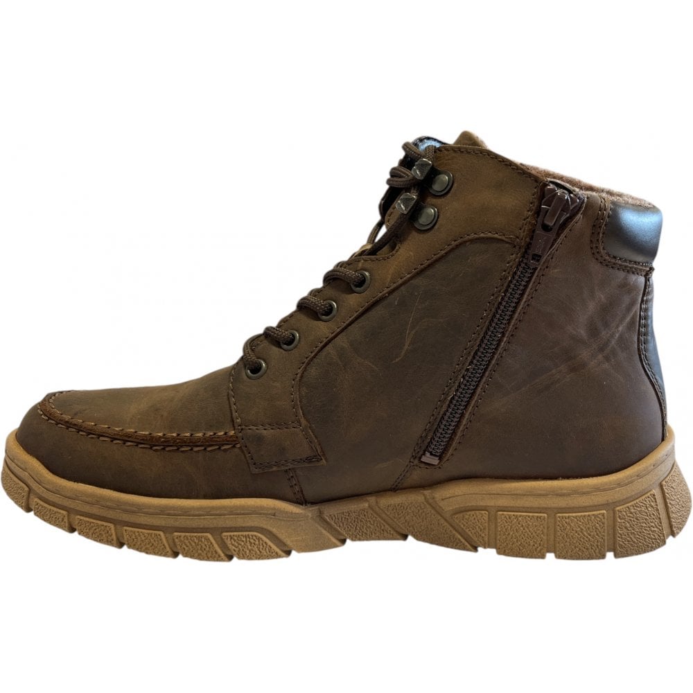 Waldlaufer H-Lino Mens Brown Leather Casual Boots