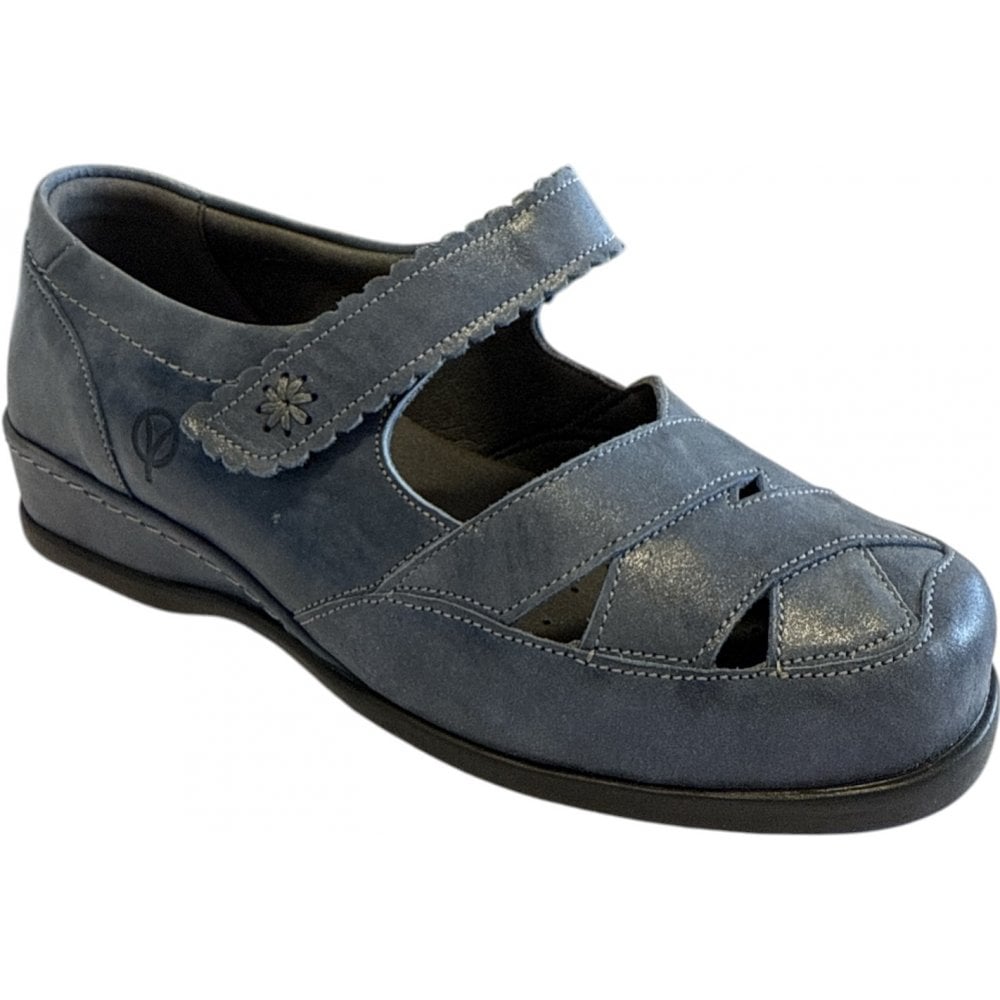 Sandpiper Nevada Blue Leather Comfort Shoes