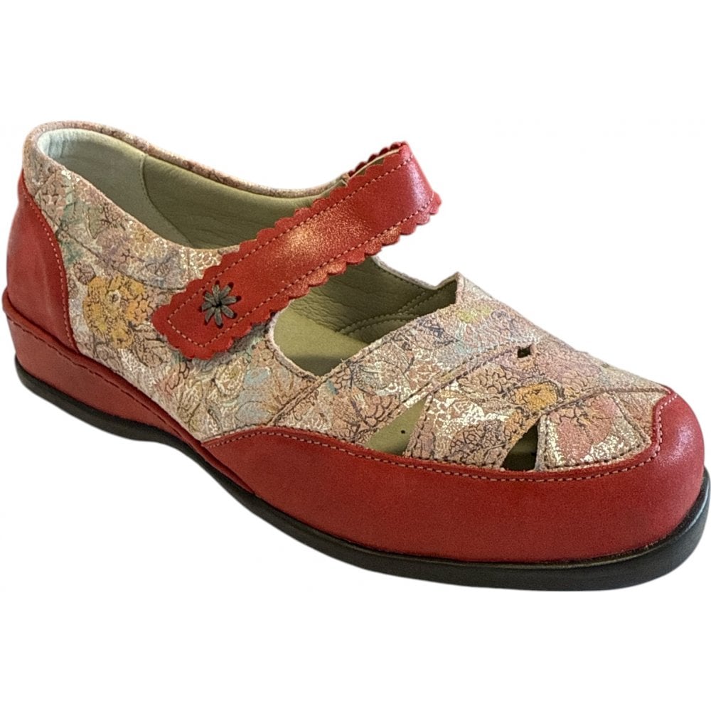 Sandpiper Welland Red  Leather Comfort Shoes