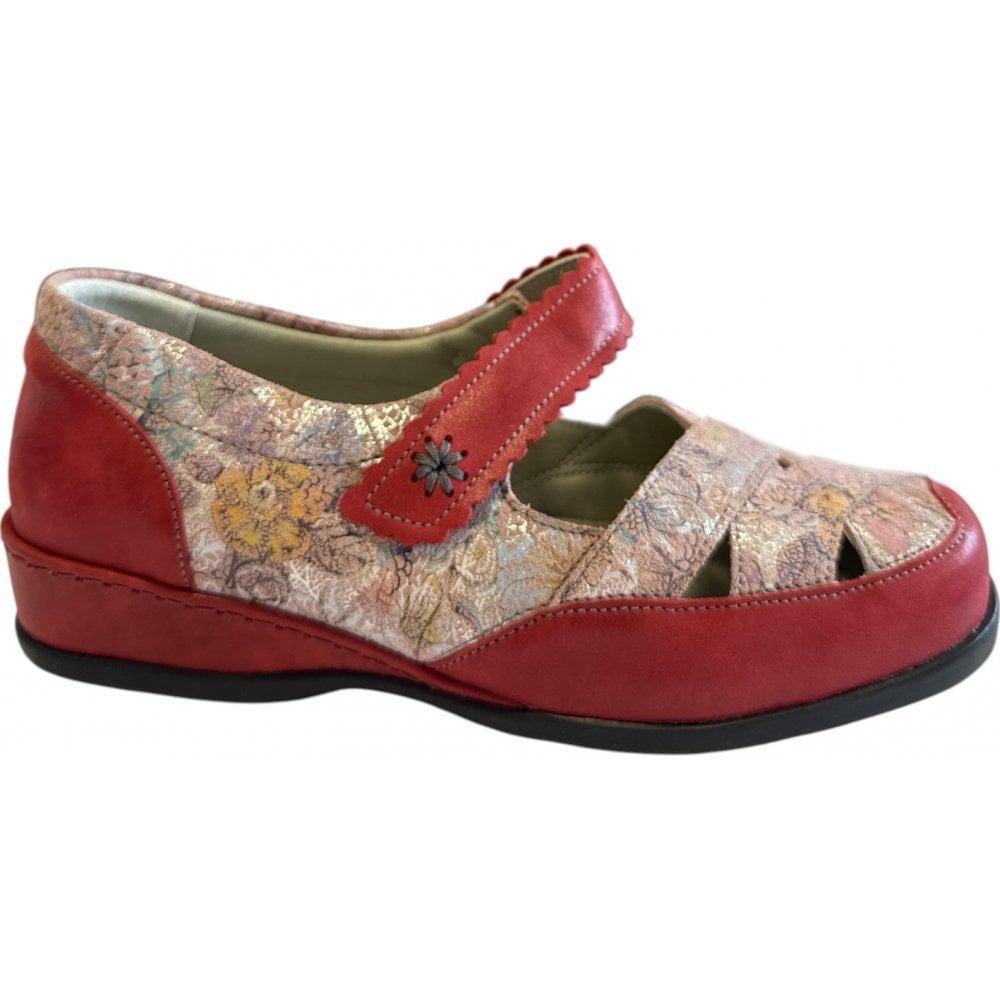Sandpiper Welland Red  Leather Comfort Shoes