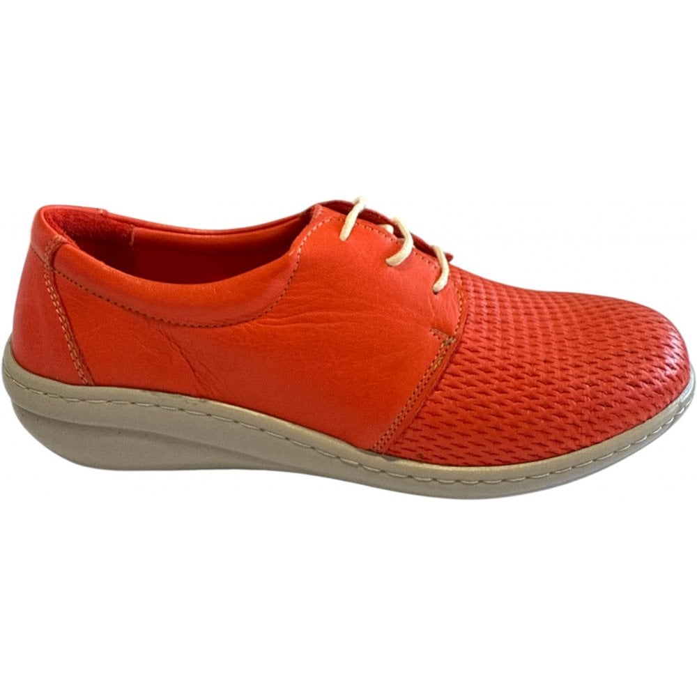 Camilla Red Leather Lace-Up Casual Shoes